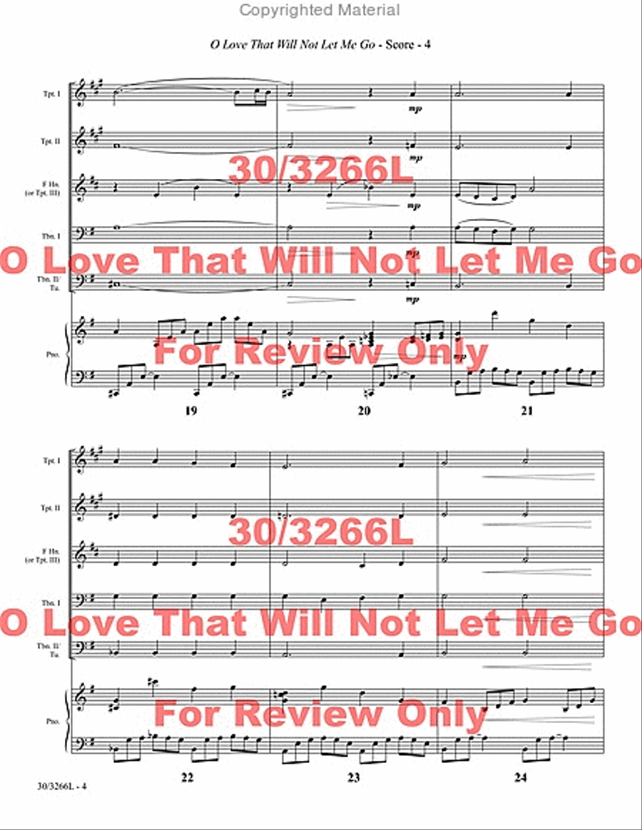 O Love That Will Not Let Me Go Brass Ensemble scores gallery preview page 5