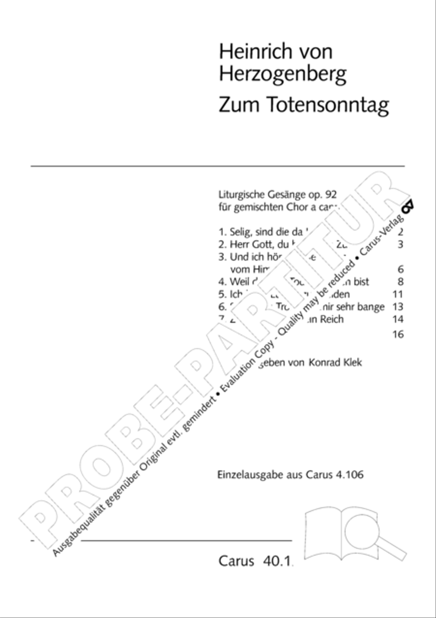 Liturgische Gesange (Totensonntag) Score scores gallery preview page 2