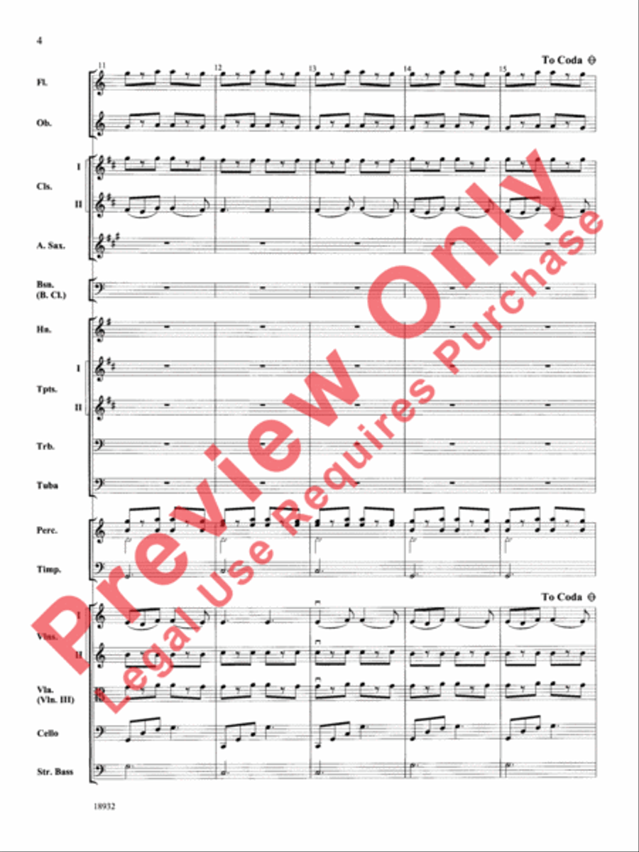 Barcarolle (from The Tales of Hoffman) Full Orchestra scores gallery preview page 5