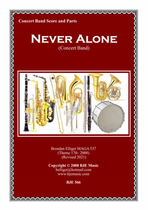 Book cover for Never Alone - Concert Band Score and Parts PDF