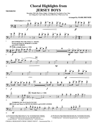 Jersey Boys (Choral Highlights) - Trombone