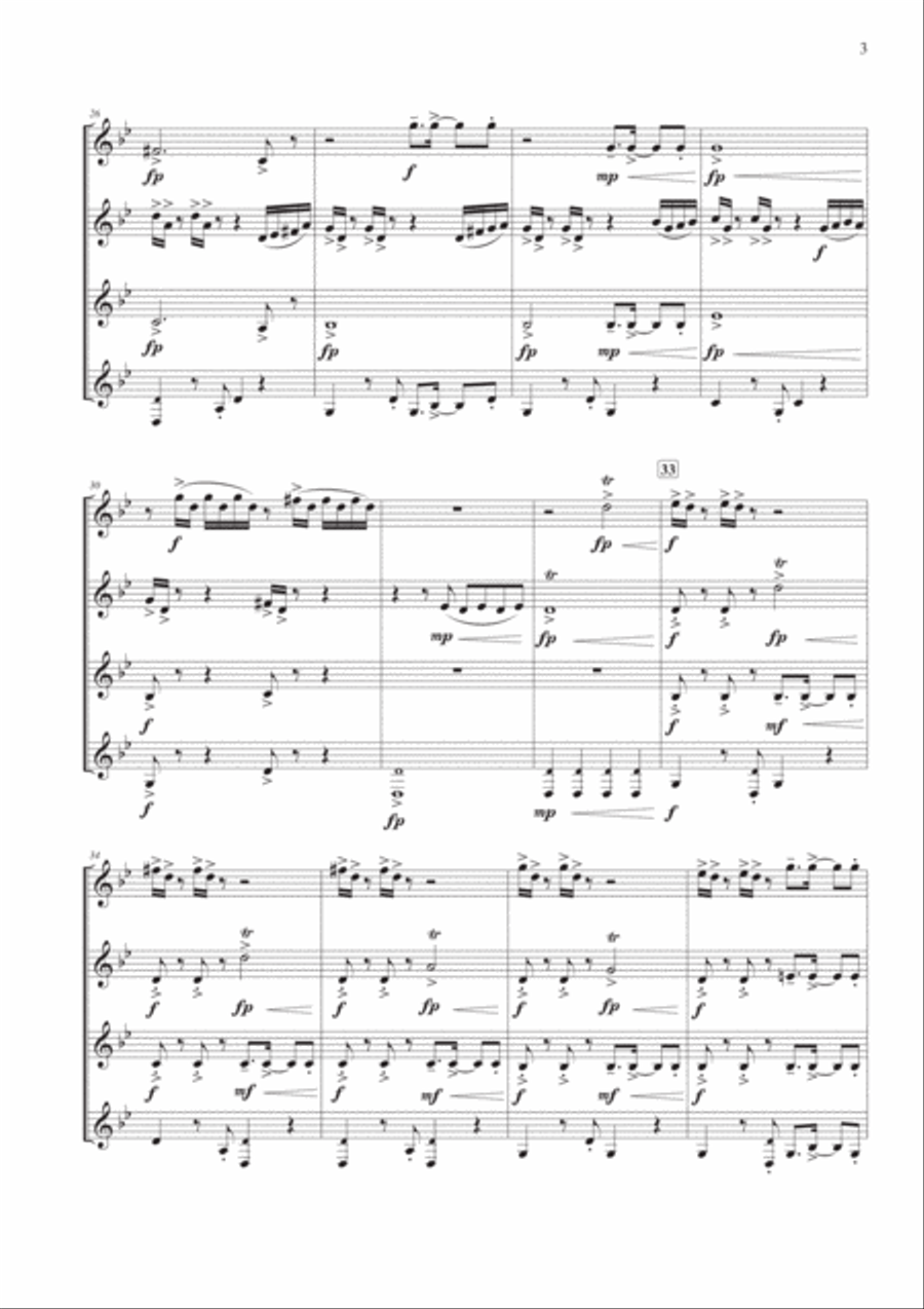 Ratatouille Main Theme Clarinet Quartet scores gallery preview page 3