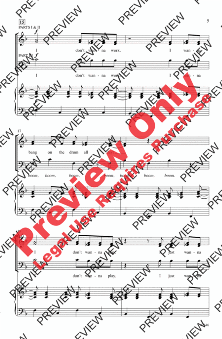 Bang the Drum All Day 3-Part scores gallery preview page 5