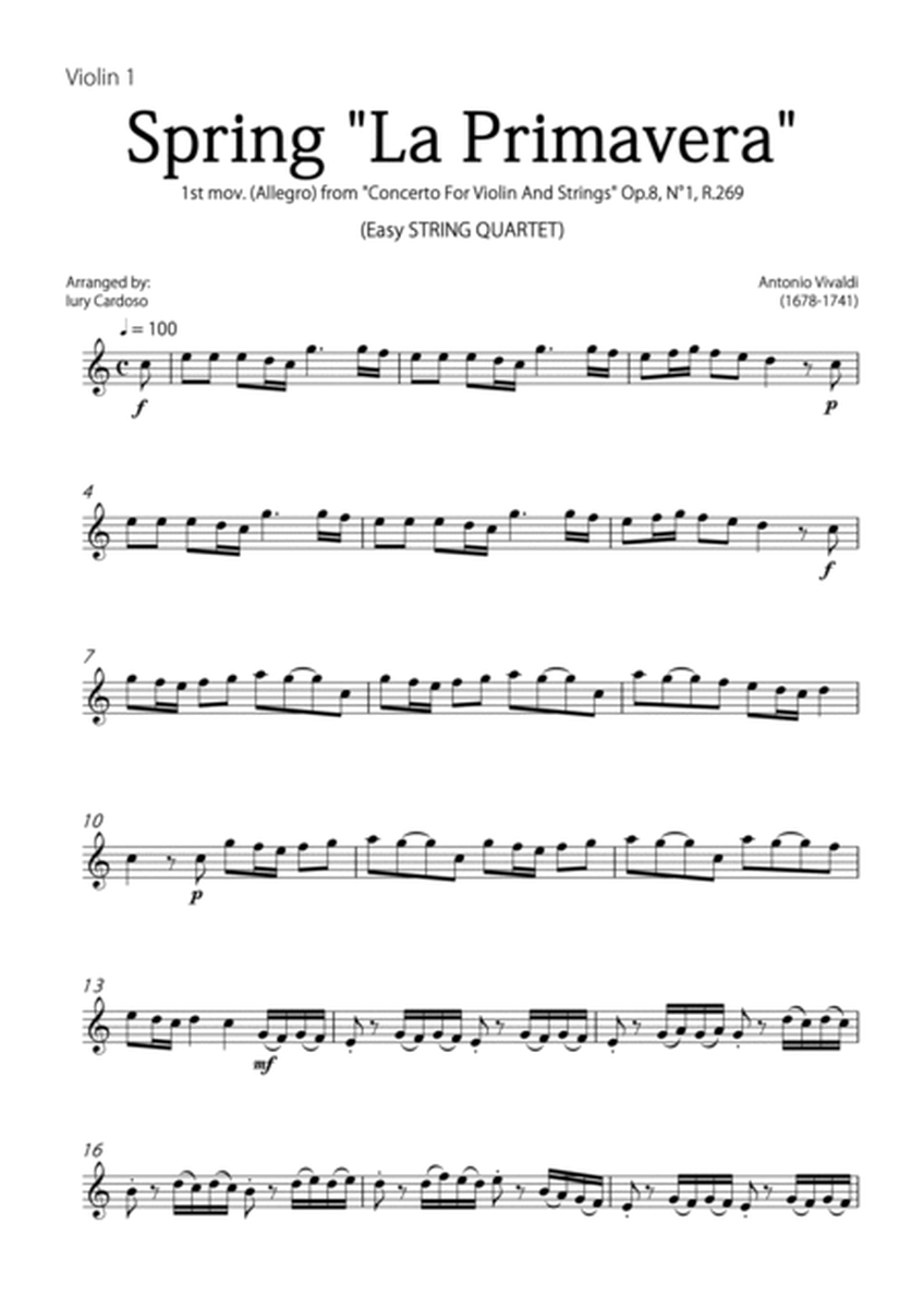 "Spring" (La Primavera) by Vivaldi - Easy version for STRING QUARTET image number null