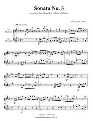 Loeillet: Sonata No. 3 for Bass Clarinet Duo