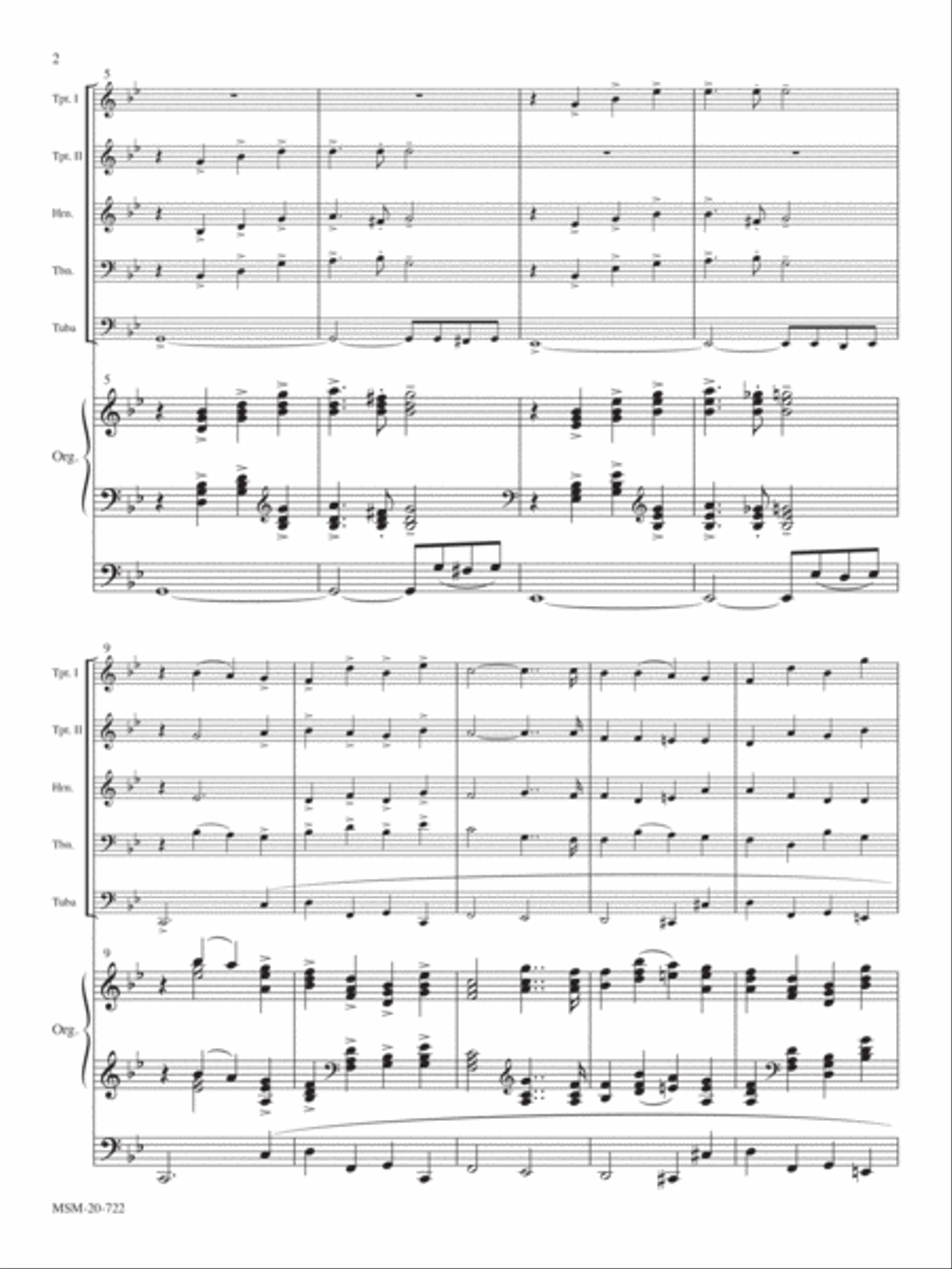 Grand Chœur for Organ and Brass Quintet Organ scores gallery preview page 2
