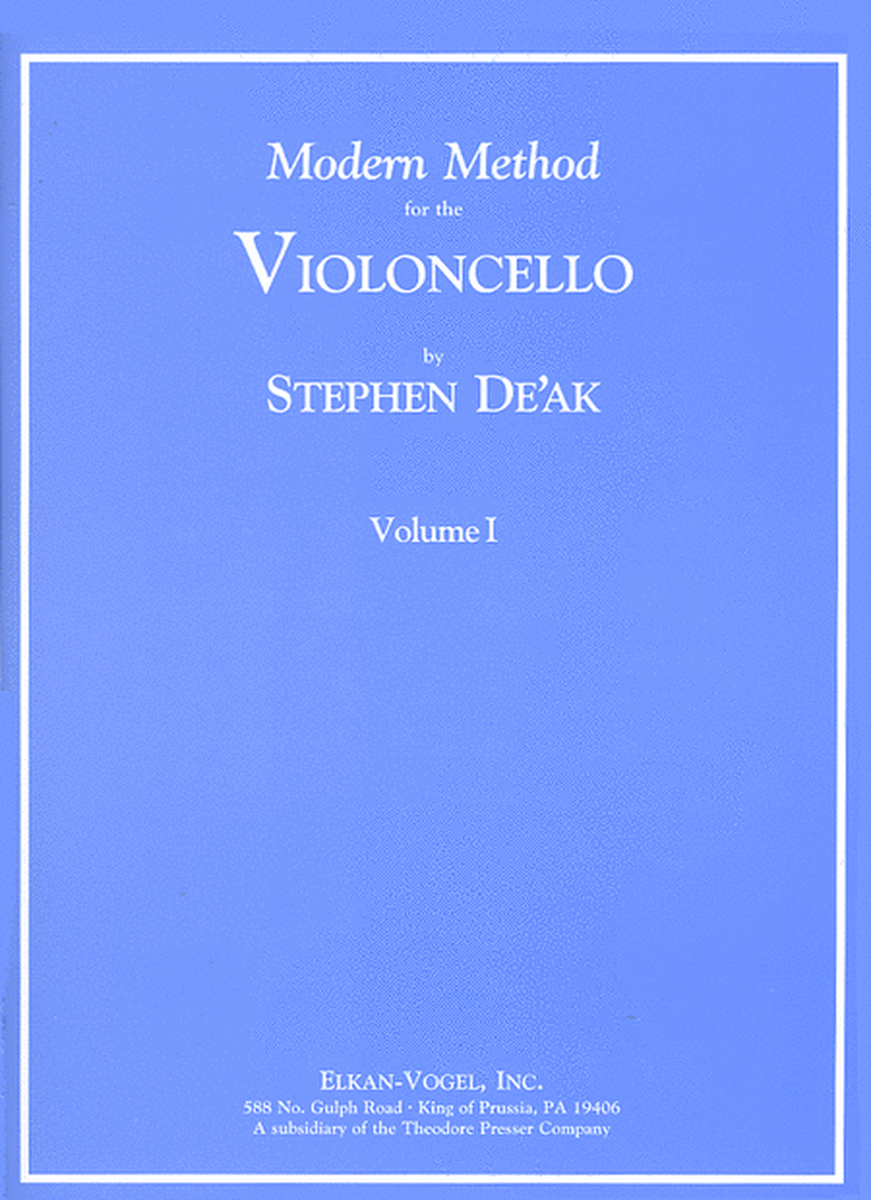 Modern Method for the Violoncello, Volume 1