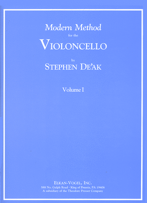 Book cover for Modern Method for the Violoncello, Volume 1