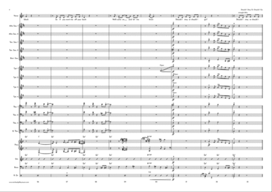 Should I Stay Or Should I Go Jazz Ensemble scores gallery preview page 5