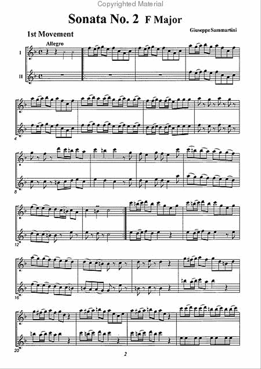 Sonata No. 2 in F Major Alto Recorder scores gallery preview page 2