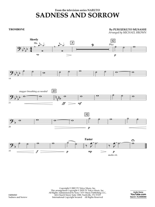 Book cover for Sadness and Sorrow (from Naruto) (arr. Michael Brown) - Trombone
