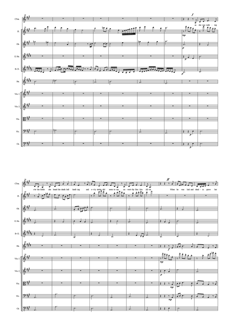 Barbara Allen for alto or baritone voice and orchestra Chamber Orchestra scores gallery preview page 5