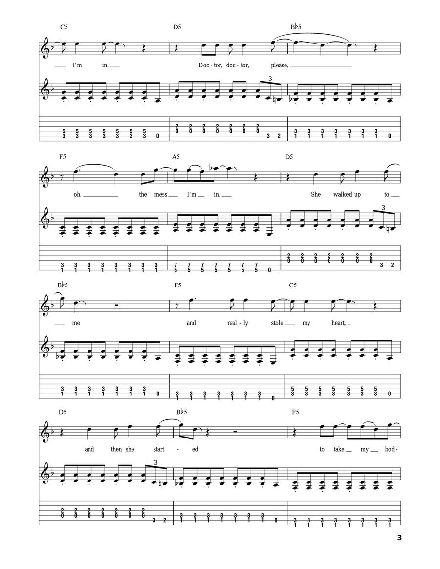 Doctor, Doctor Acoustic Guitar scores gallery preview page 3