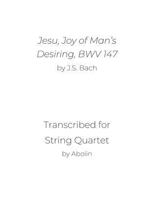 Book cover for Bach: Jesu, Joy of Man's Desiring - String Quartet