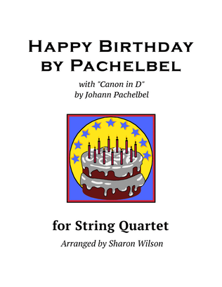 Book cover for Happy Birthday by Pachelbel (for String Quartet)