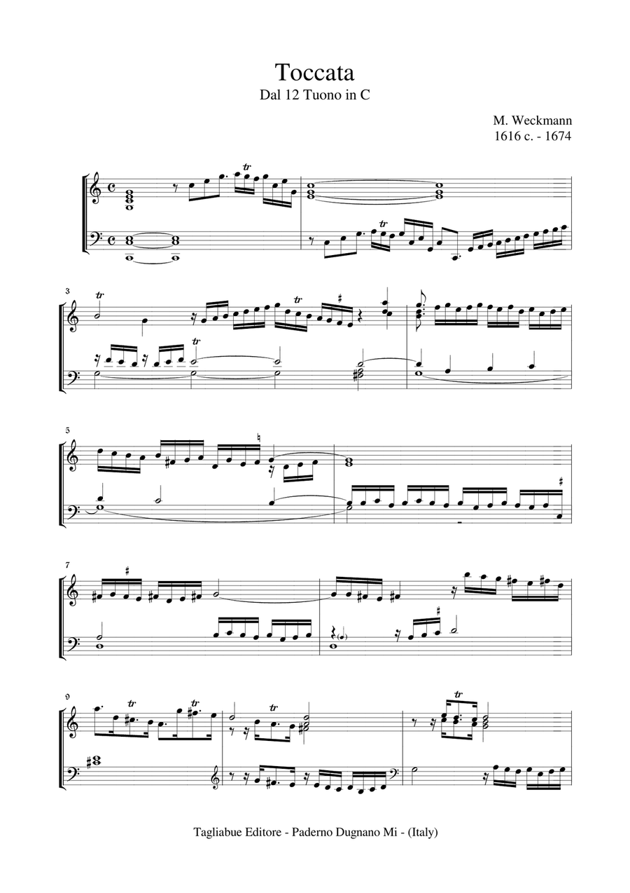 TOCCATA - M. Weckmann - For organ