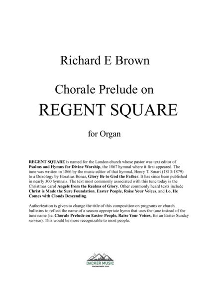 Chorale Prelude on Regent Square image number null
