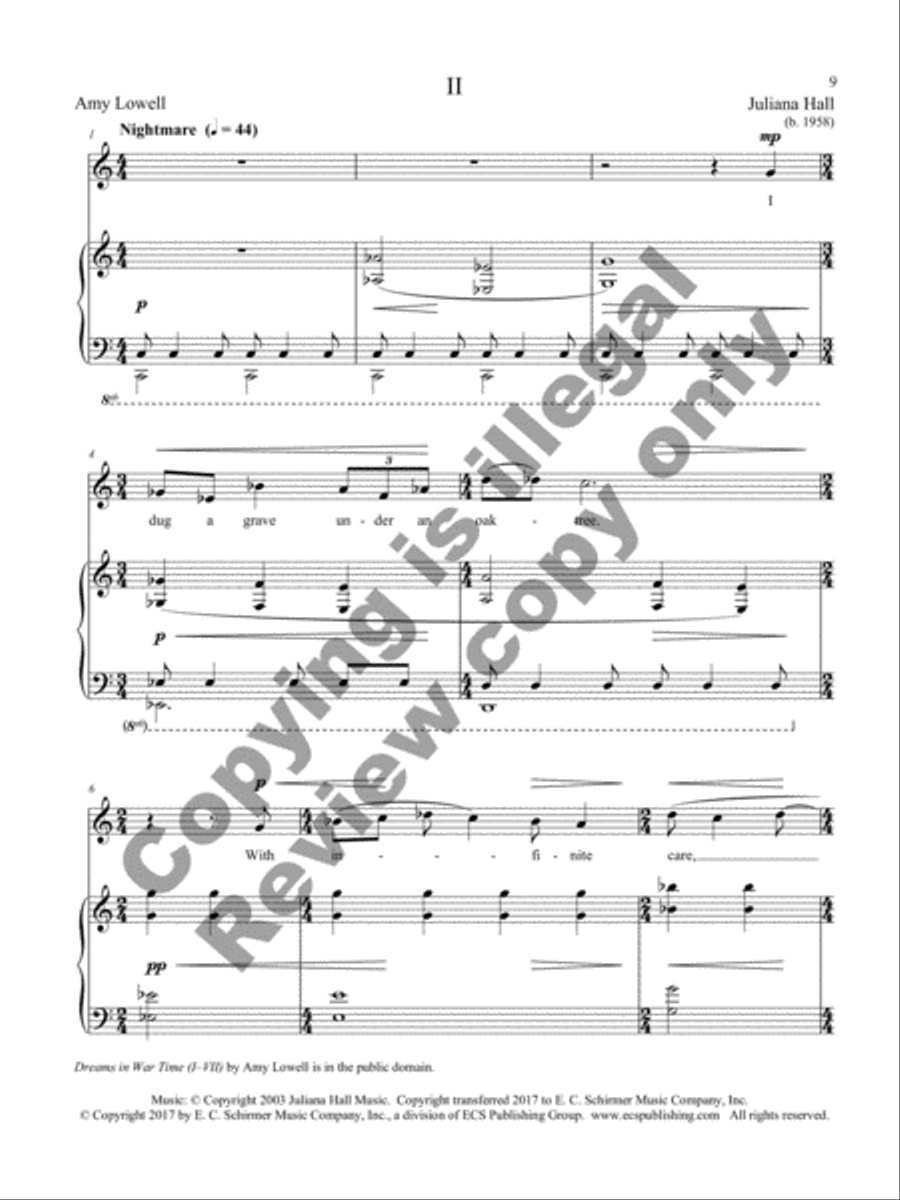 Dreams in War Time Mezzo-Soprano Voice scores gallery preview page 20