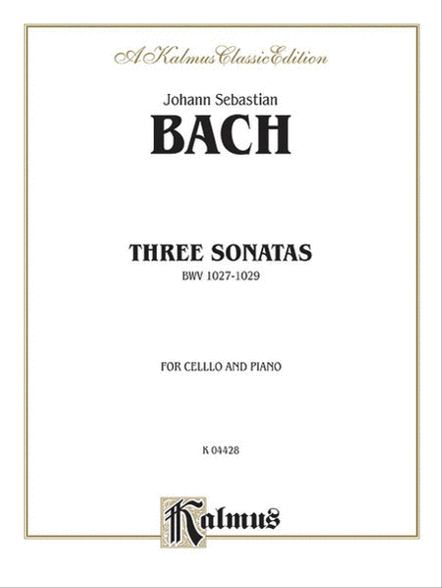 Three Sonatas for Viola da Gamba, BWV 1027-29 Cello scores gallery preview page 1