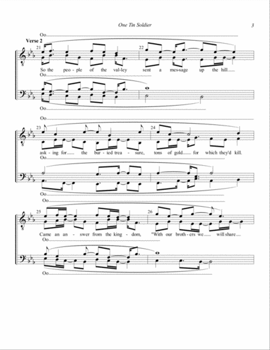 One Tin Soldier One Tin Soldier TTBB scores gallery preview page 3