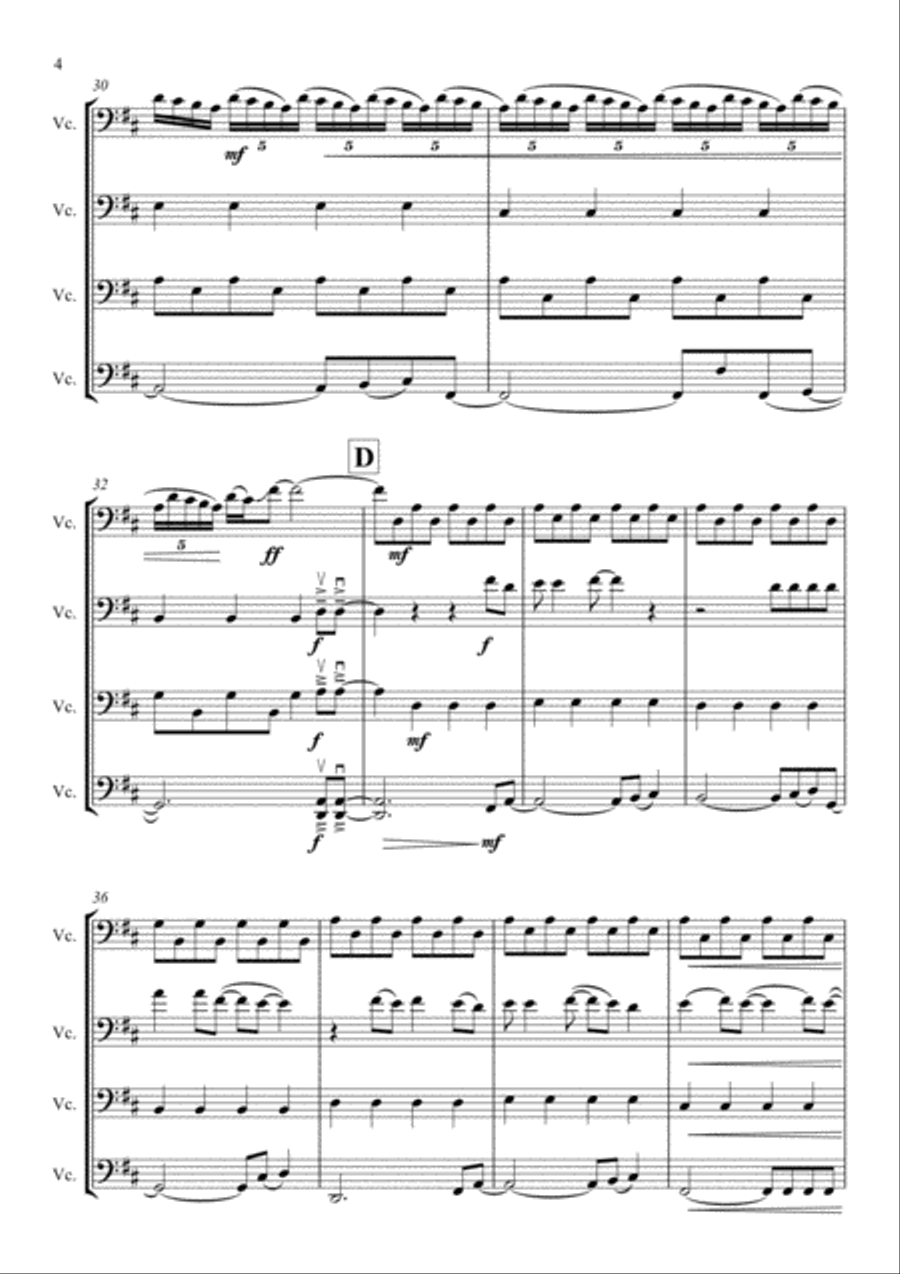 Don't Stop Believin' String Quartet scores gallery preview page 6