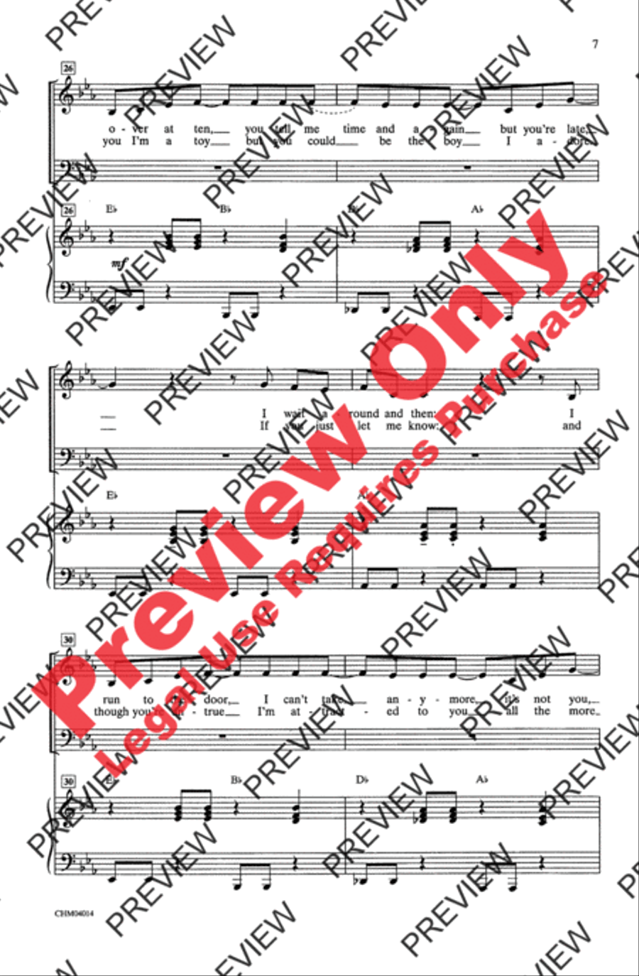 Build Me Up Buttercup 4-Part scores gallery preview page 6