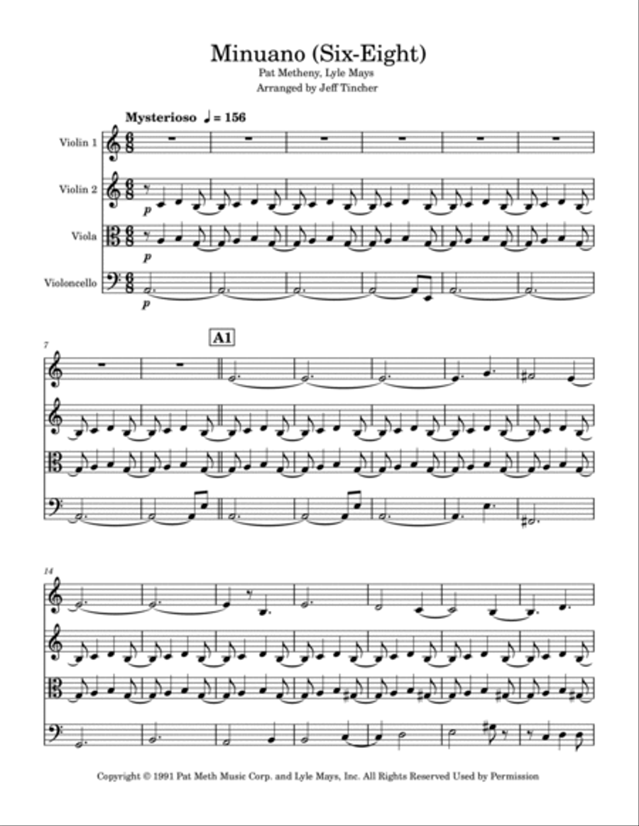 Minuano (Six-Eight) String Quartet scores gallery preview page 2