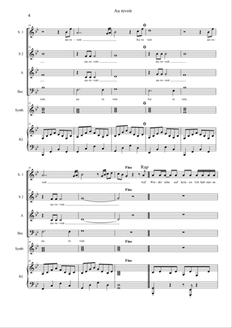 Au Revoir (feat. Sido) 3-Part scores gallery preview page 4
