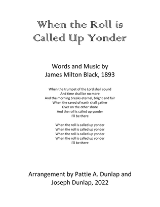 Book cover for When the Roll is Called Up Yonder-P/V/G/Synth
