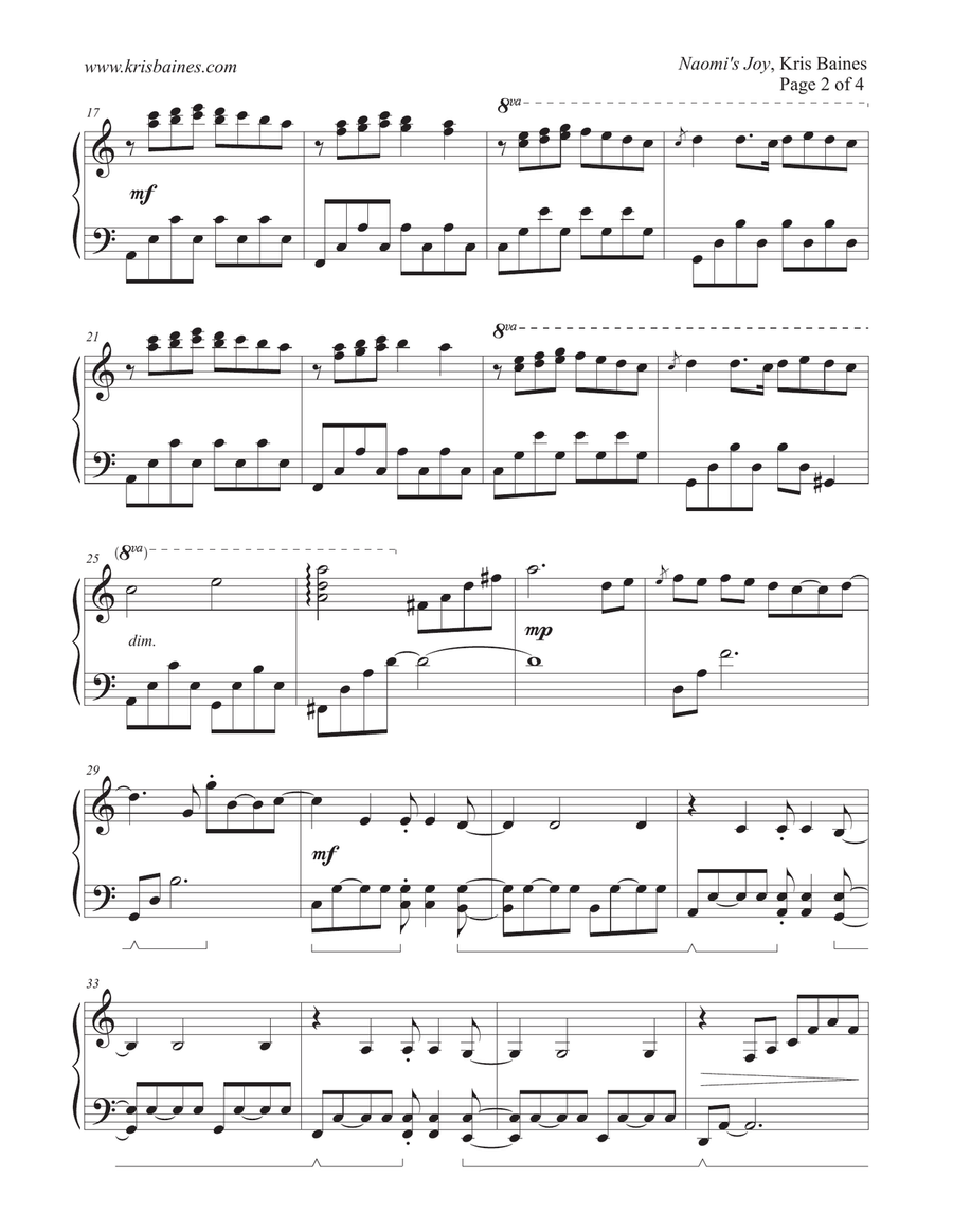 Naomi's Joy Piano Solo scores gallery preview page 2