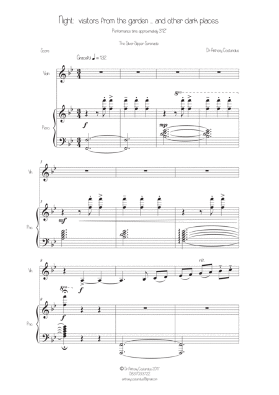 Night: visitors from the garden ... and other dark places Violin Solo scores gallery preview page 3