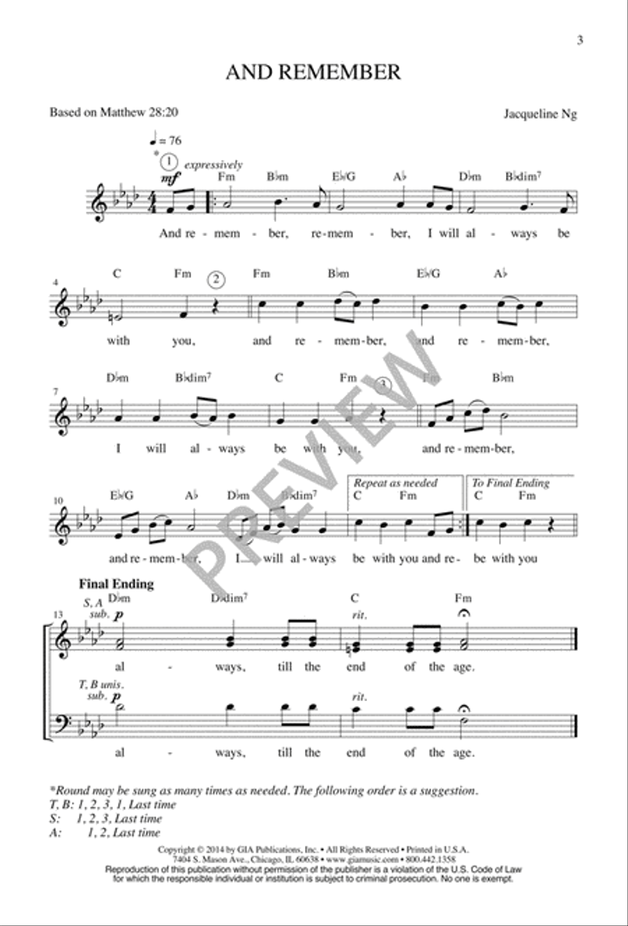 Two Short Benedictions 4-Part scores gallery preview page 4