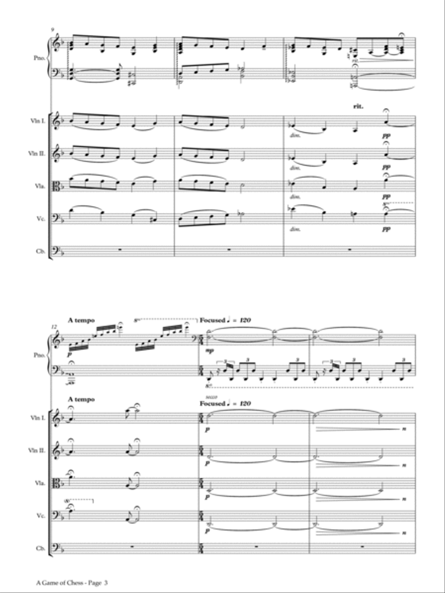 A game of chess String Quintet scores gallery preview page 6