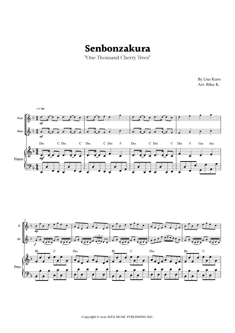 Senbonzakura Woodwind Duet scores gallery preview page 1