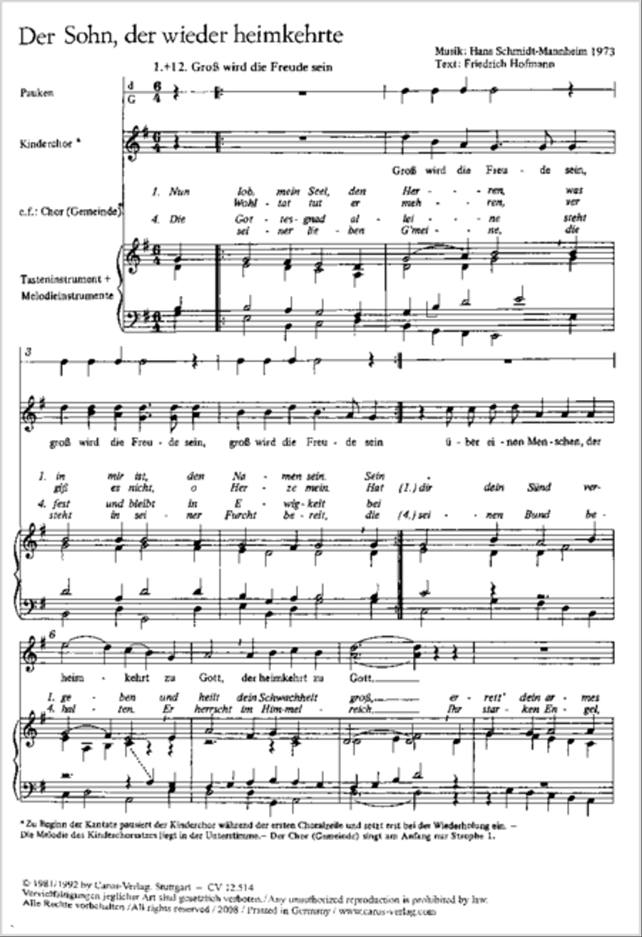 Der Sohn, der wieder heimkehrte 2-Part scores gallery preview page 14