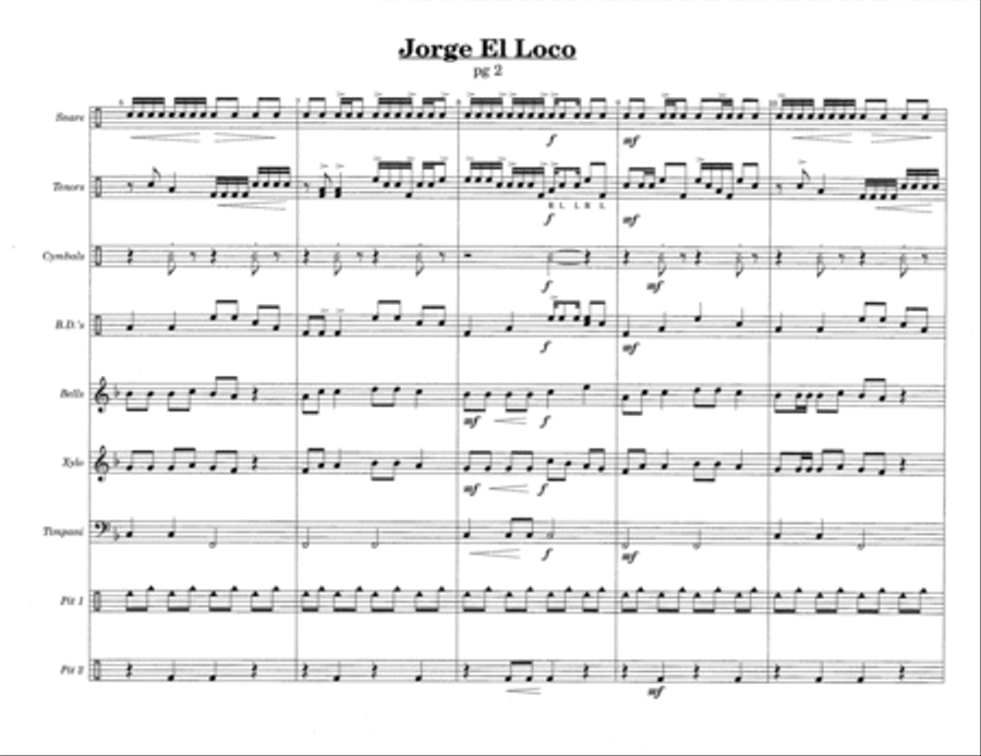 Jorge El Loco w/Tutor Tracks Percussion Ensemble scores gallery preview page 4