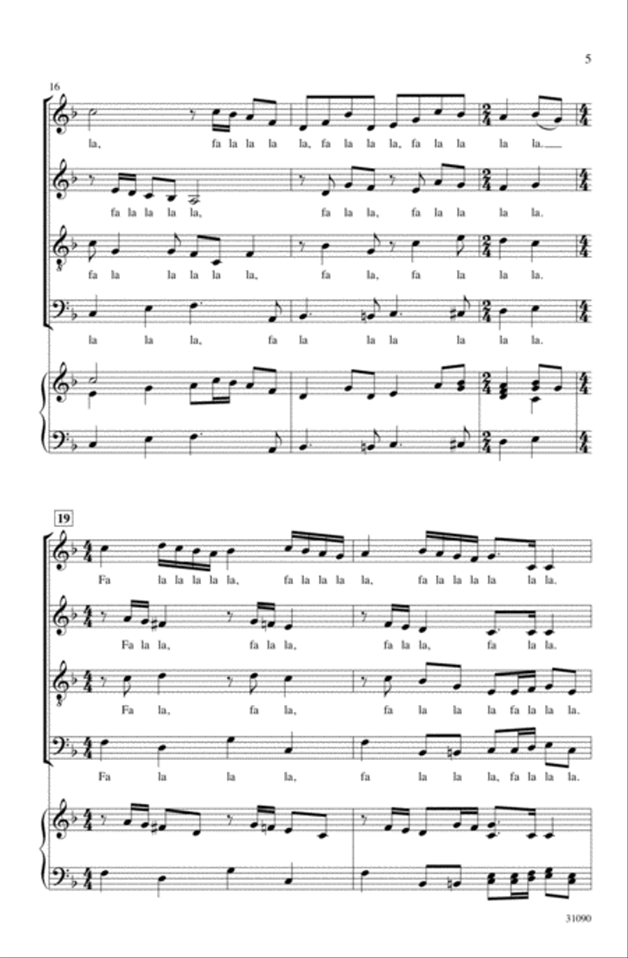 Christmas a la Fa La La 4-Part scores gallery preview page 4