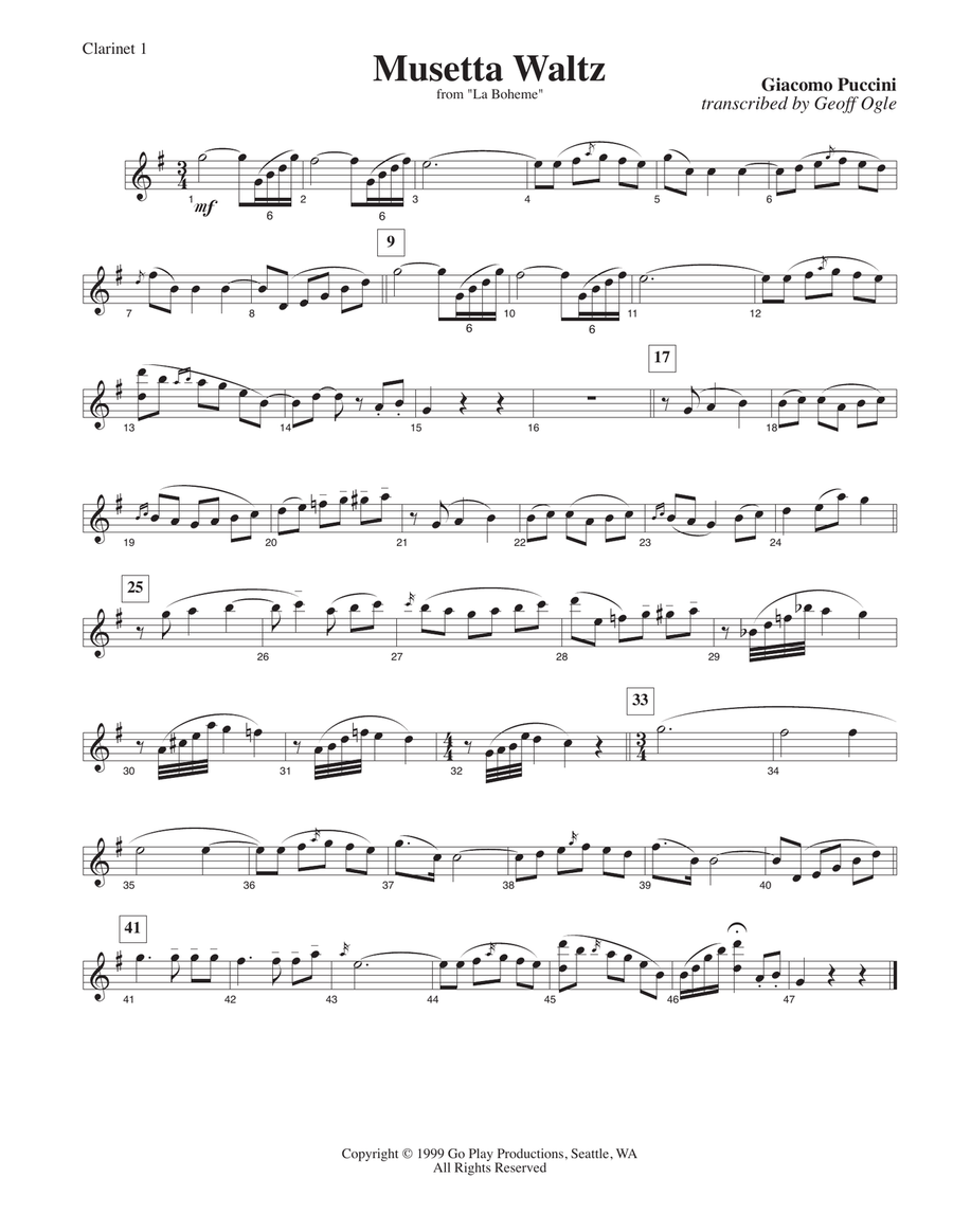 Musetta Waltz from La Boheme Small Ensemble scores gallery preview page 6