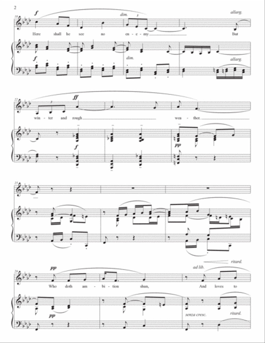 GURNEY: Under the greenwood tree (transposed to F minor) Voice scores gallery preview page 3