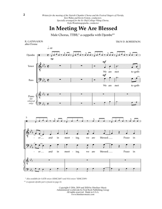 Book cover for In Meeting We Are Blessed