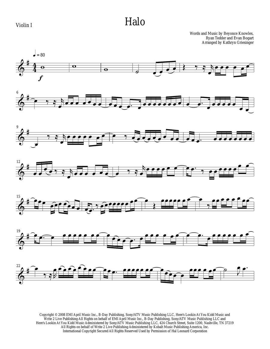 Halo String Quartet scores gallery preview page 1