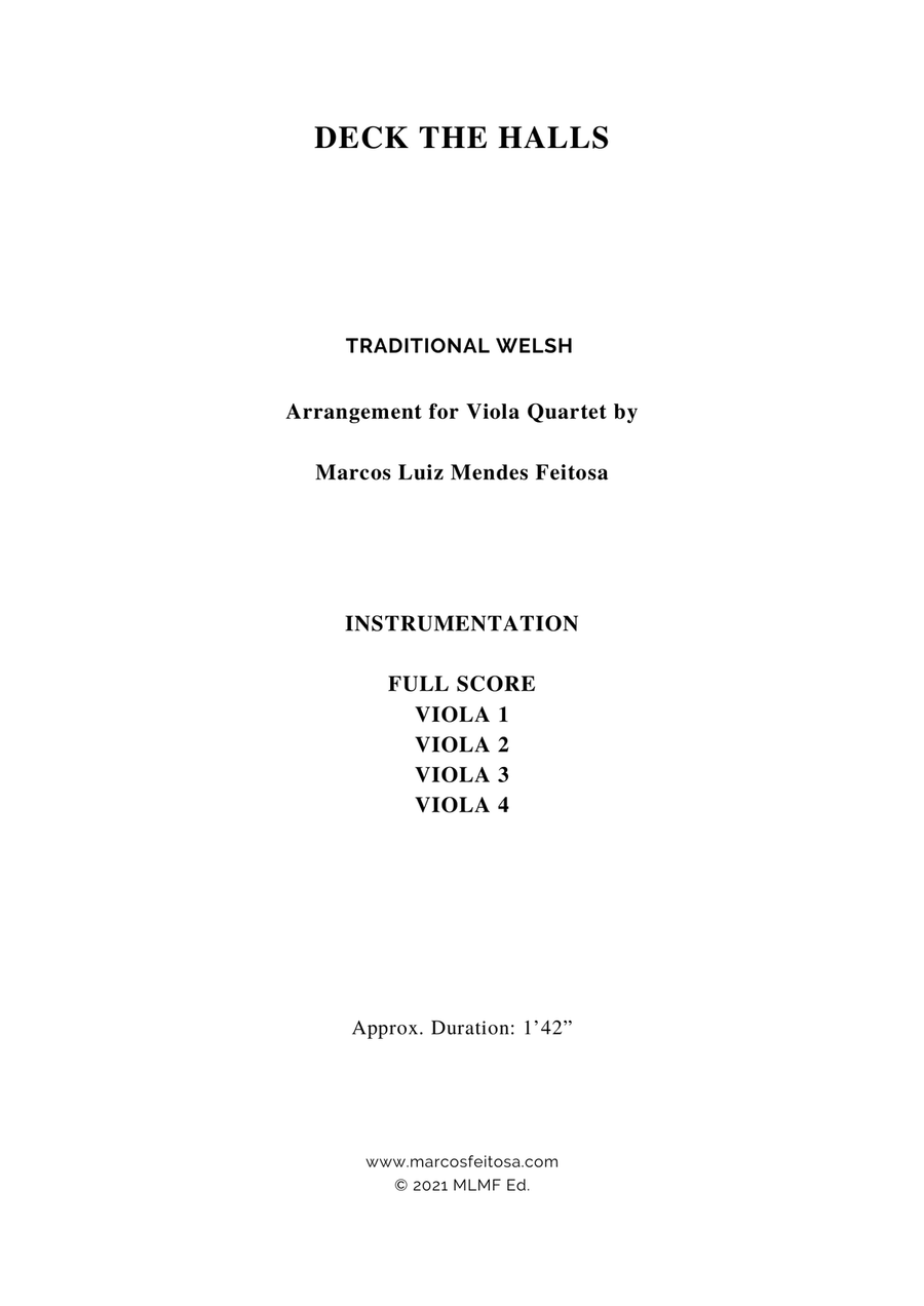 Deck The Halls - Viola Quartet String Quartet scores gallery preview page 2