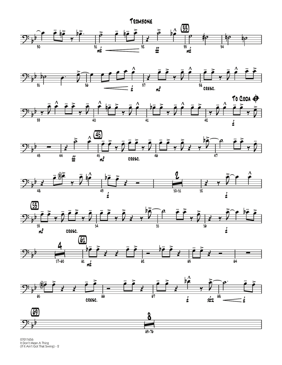 It Don't Mean a Thing (If It Ain't Got That Swing) - Trombone Jazz Ensemble scores gallery preview page 2