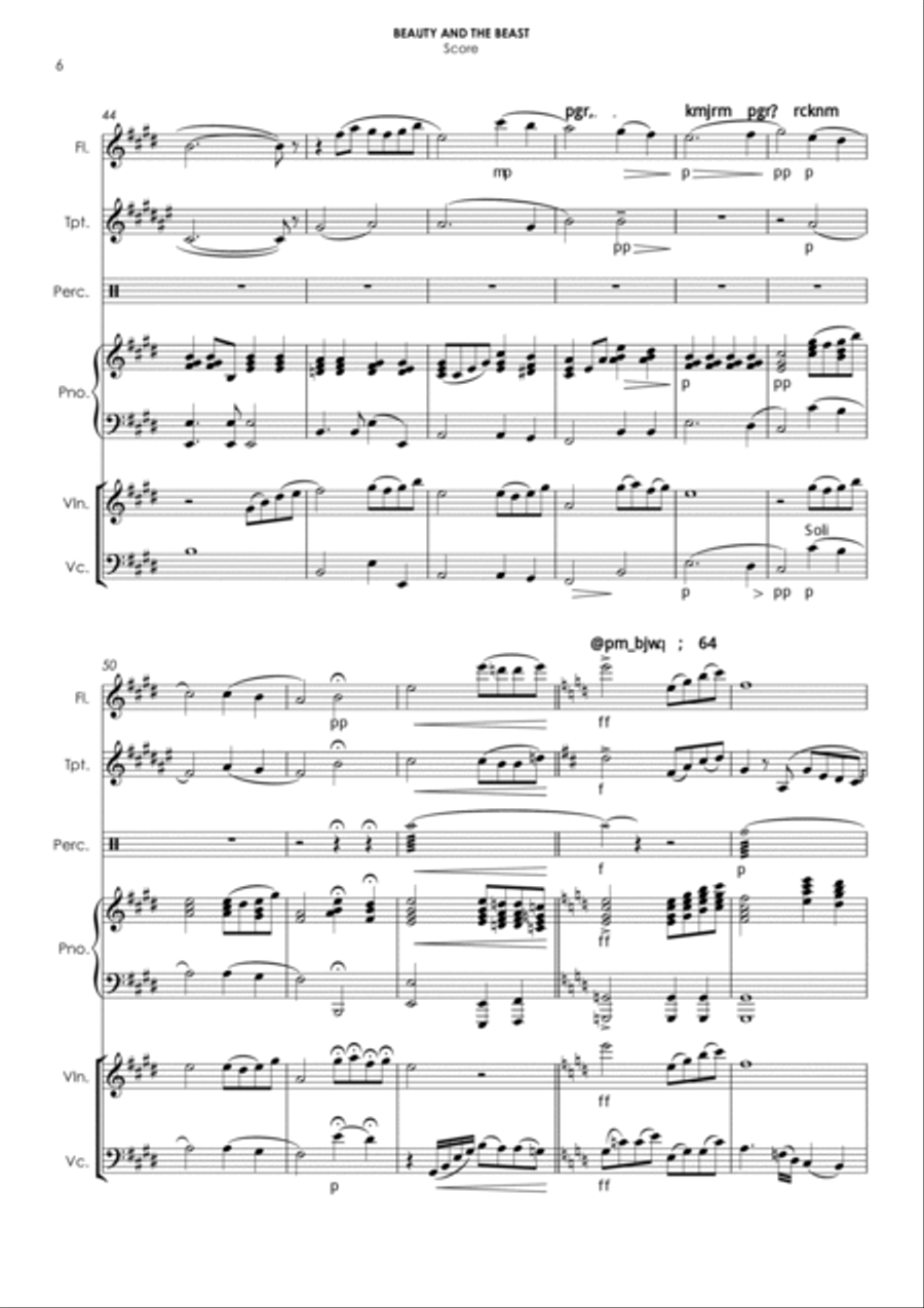 Beauty And The Beast Small Ensemble scores gallery preview page 6