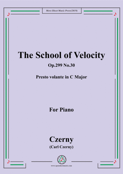 Czerny-The School of Velocity,Op.299 No.30,Presto volante in C Major,for Piano image number null