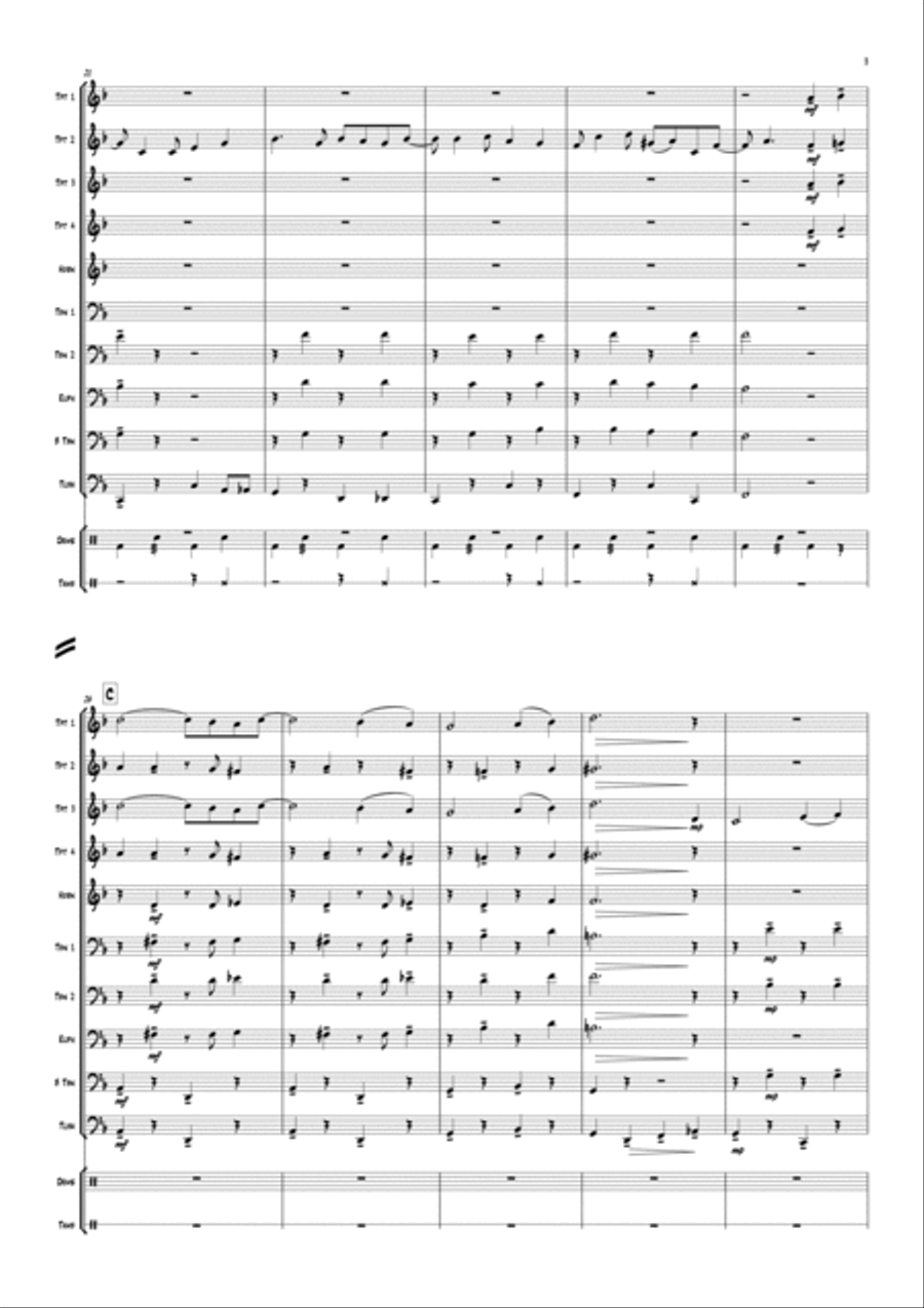 Blue Christmas Euphonium scores gallery preview page 5