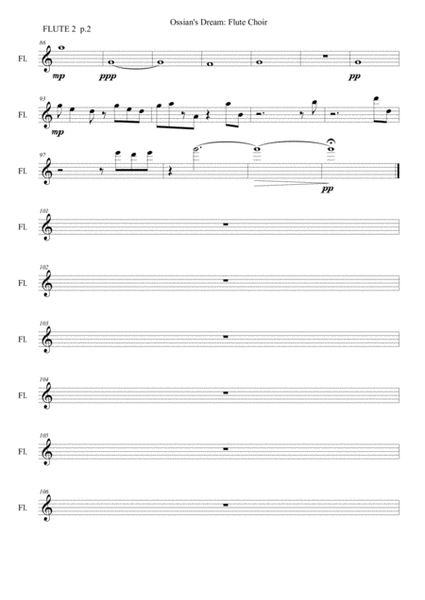 Ossian's Dream - for flute choir (4 flutes and bass flute) - PARTS