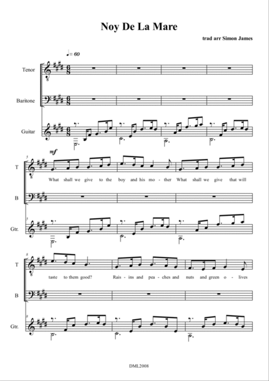 3 Catalan Carols For Voice & Guitar-A Mother's Child Small Ensemble scores gallery preview page 4