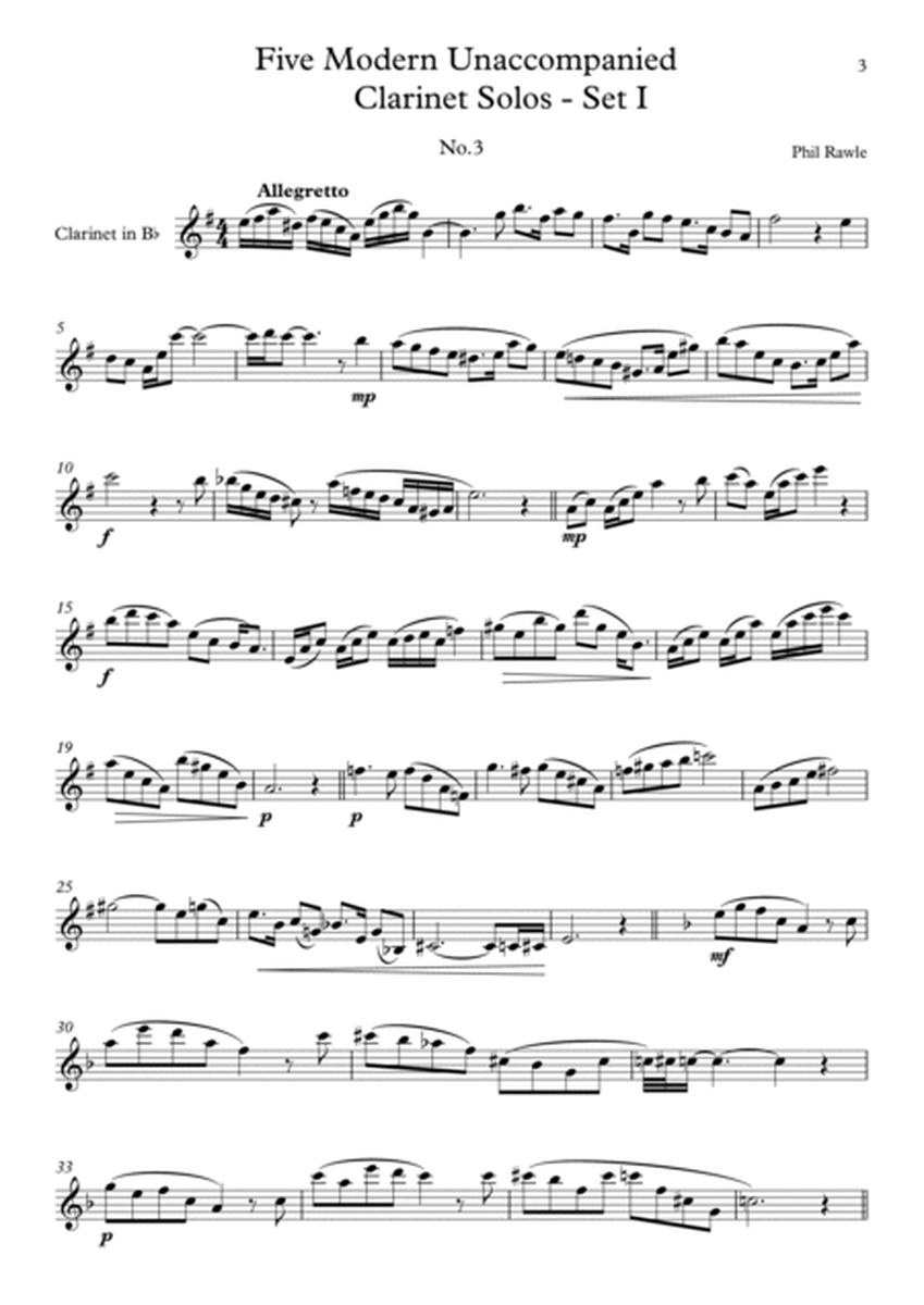 Five Modern Unaccompanied Clarinet solos - Set I image number null