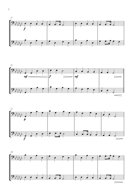 Twinkle Twinkle Little Star in Gb Major for Cello (Violoncello) and Double Bass Duo. Easy version. image number null